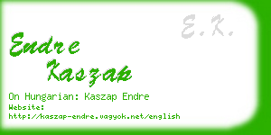 endre kaszap business card